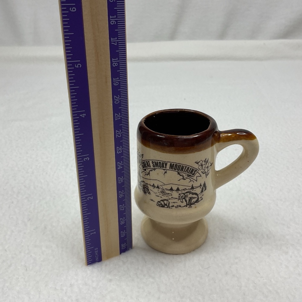 3.25 Inch Miniature Great Smokey Mountains Souvenir Mug With Imperfections - Picture 10 of 16